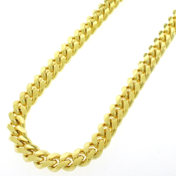 24"925 STERLING SILVER GOLD MIAMI CUBAN LINK CHAIN NECKLACE 4mm 27g R606